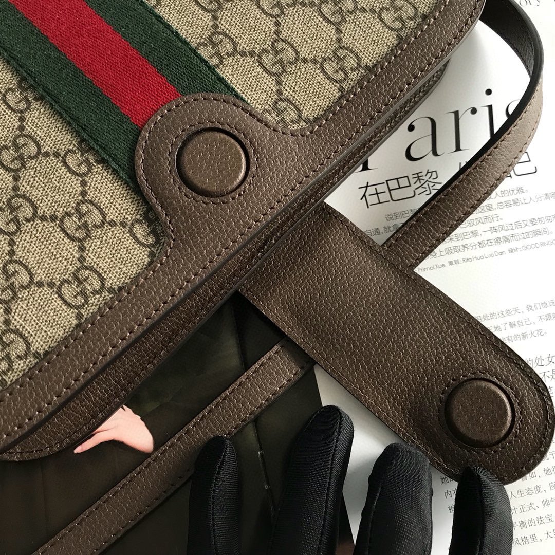 GUCCI Original GG Supreme Canvas Ophidia Flap Messenger #00092 - Image 5
