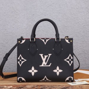 LOUIS VUITTON Onthego GM Bicolore Black Beige Monogram #00026