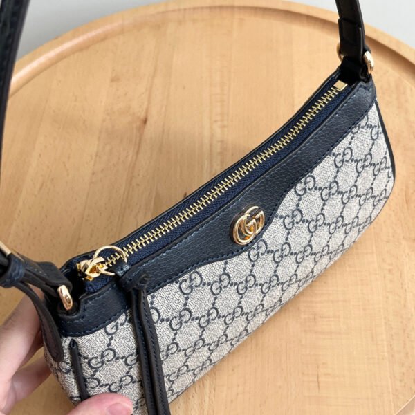 Gucci Blue GG Supreme Canvas and Leather Small Ophidia Shoulder Bag #00011 - Image 3