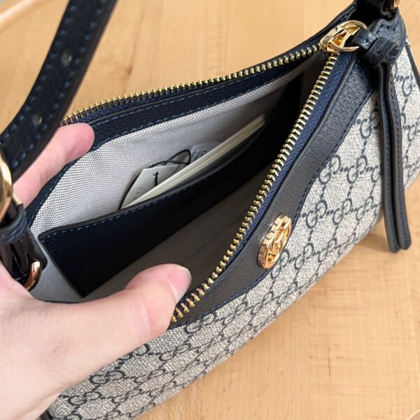 Gucci Blue GG Supreme Canvas and Leather Small Ophidia Shoulder Bag #00011 - Image 6