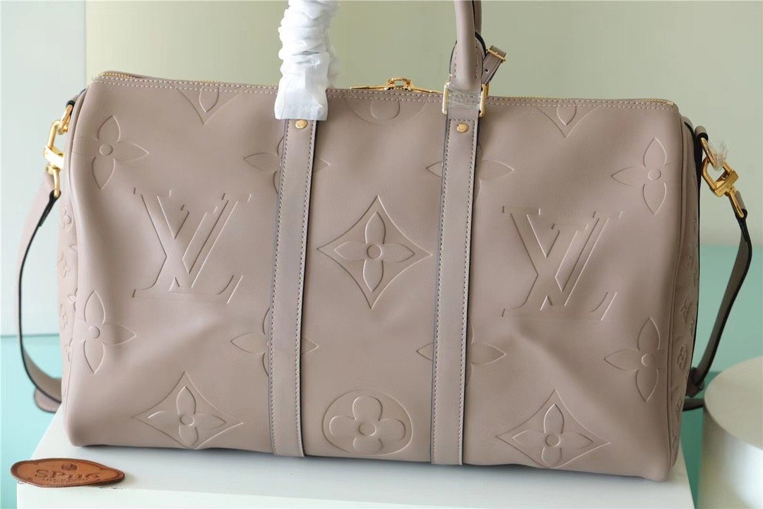 Louis Vuitton Keepall 45 Bandoulière Travel Bag - Greige Nude Monogram LeatherMONOGRAM LEATHER #00046 - Image 9