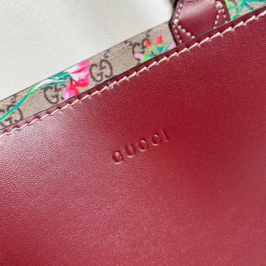 Gucci Reversible GG Blooms Large Leather Tote #00072 - Image 5