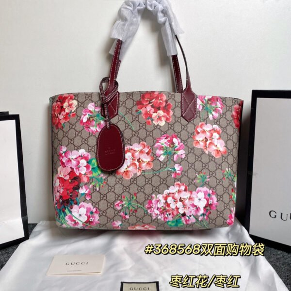 Gucci Reversible GG Blooms Large Leather Tote #00072