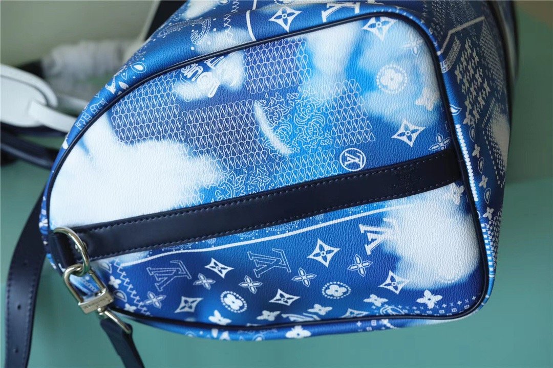 Louis Vuitton Keepall 50B Monogram Bandana Bleached Blue #00047 - Image 4