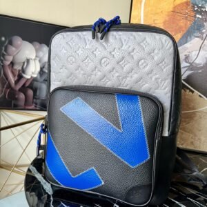 Louis Vuitton M59924 LV Dean Backpack In Black And Gray Taurillon Leather #00049