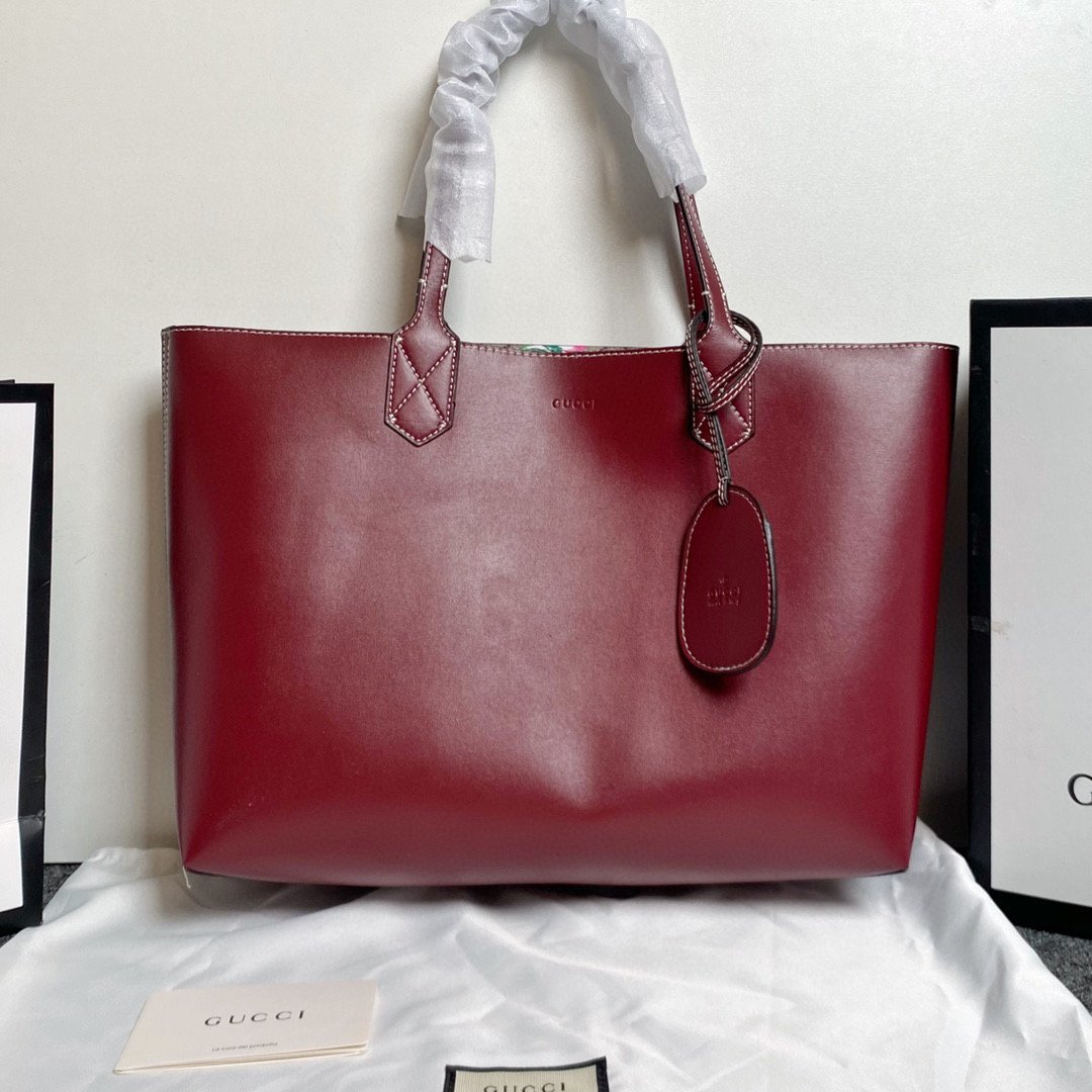 Gucci Reversible GG Blooms Large Leather Tote #00072 - Image 8