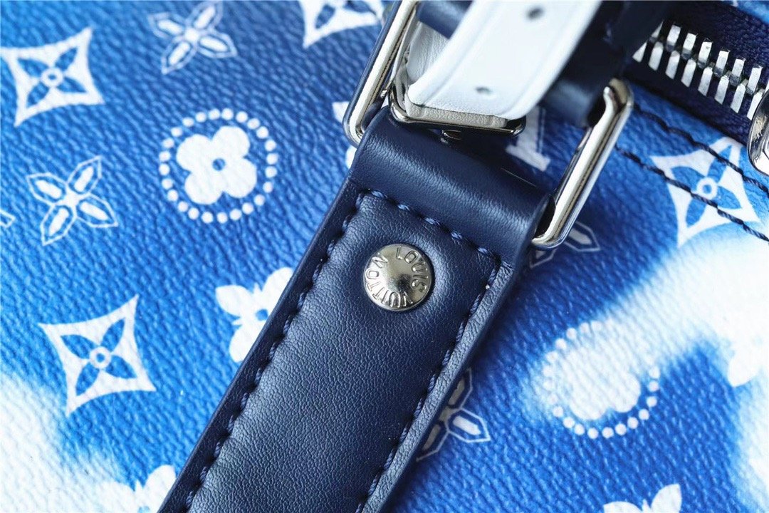 Louis Vuitton Keepall 50B Monogram Bandana Bleached Blue #00047 - Image 2