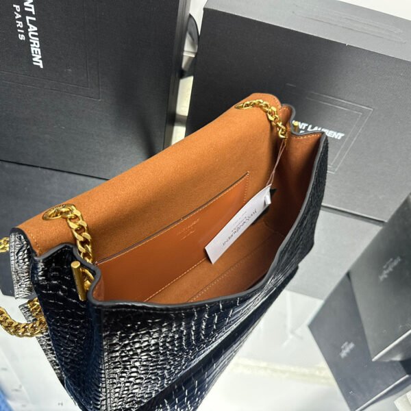 YSL Kate Medium Reversible Croc-Embossed Crossbody Bag #00019 - Image 5