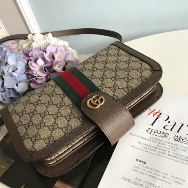 GUCCI Original GG Supreme Canvas Ophidia Flap Messenger #00092 - Image 7