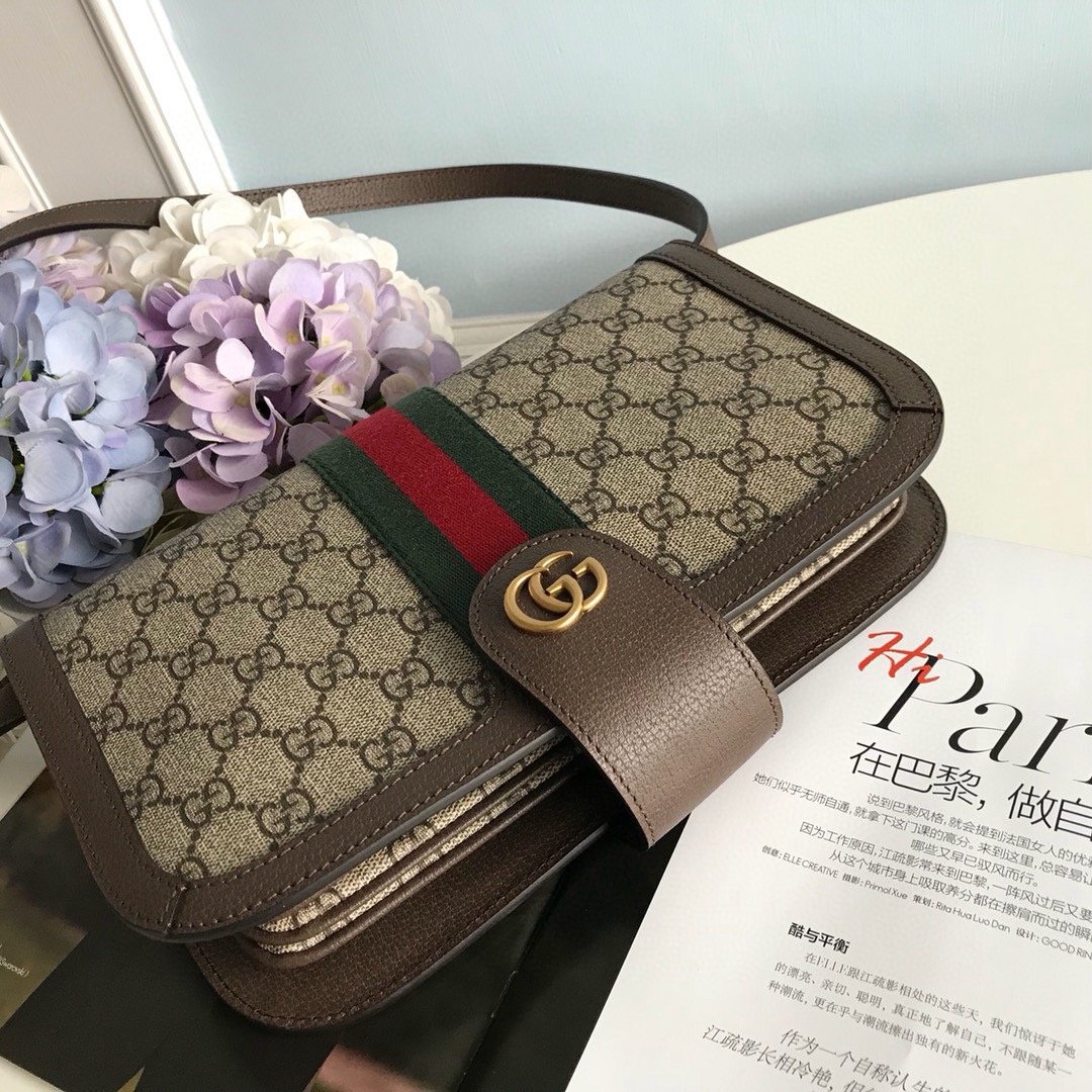 GUCCI Original GG Supreme Canvas Ophidia Flap Messenger #00092 - Image 7