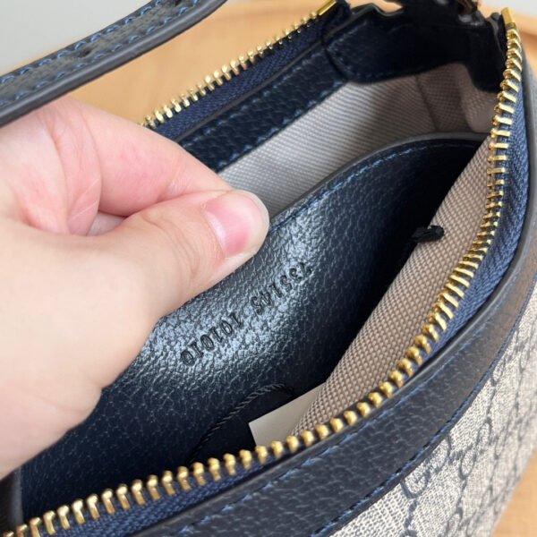 Gucci Blue GG Supreme Canvas and Leather Small Ophidia Shoulder Bag #00011 - Image 8