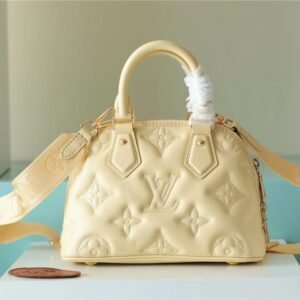 Lv Alma BB Bag with Wide Shoulder Strap Yellow #00056