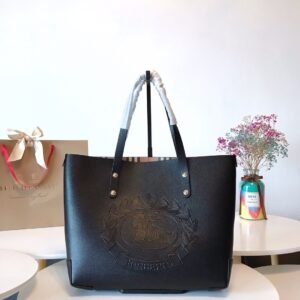 Burberry Embossed Crest Leather Tote Bage #00031