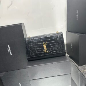 YSL Kate Medium Reversible Croc-Embossed Crossbody Bag #00019
