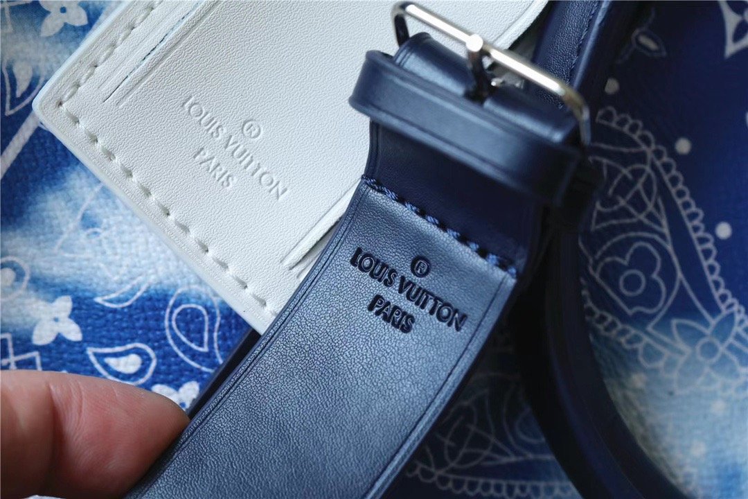 Louis Vuitton Keepall 50B Monogram Bandana Bleached Blue #00047 - Image 7
