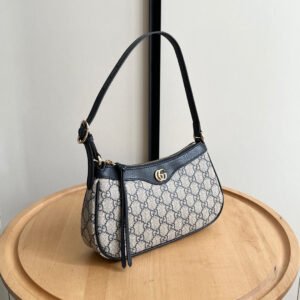 Gucci Blue GG Supreme Canvas and Leather Small Ophidia Shoulder Bag #00011