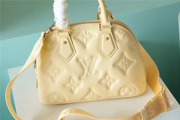 Lv Alma BB Bag with Wide Shoulder Strap Yellow #00056 - Image 8