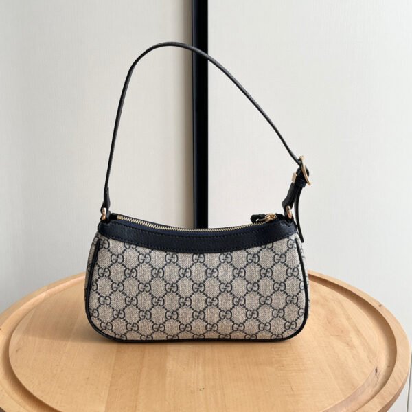 Gucci Blue GG Supreme Canvas and Leather Small Ophidia Shoulder Bag #00011 - Image 5