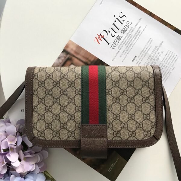 GUCCI Original GG Supreme Canvas Ophidia Flap Messenger #00092 - Image 9
