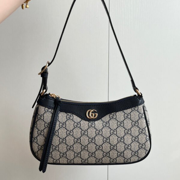 Gucci Blue GG Supreme Canvas and Leather Small Ophidia Shoulder Bag #00011 - Image 7