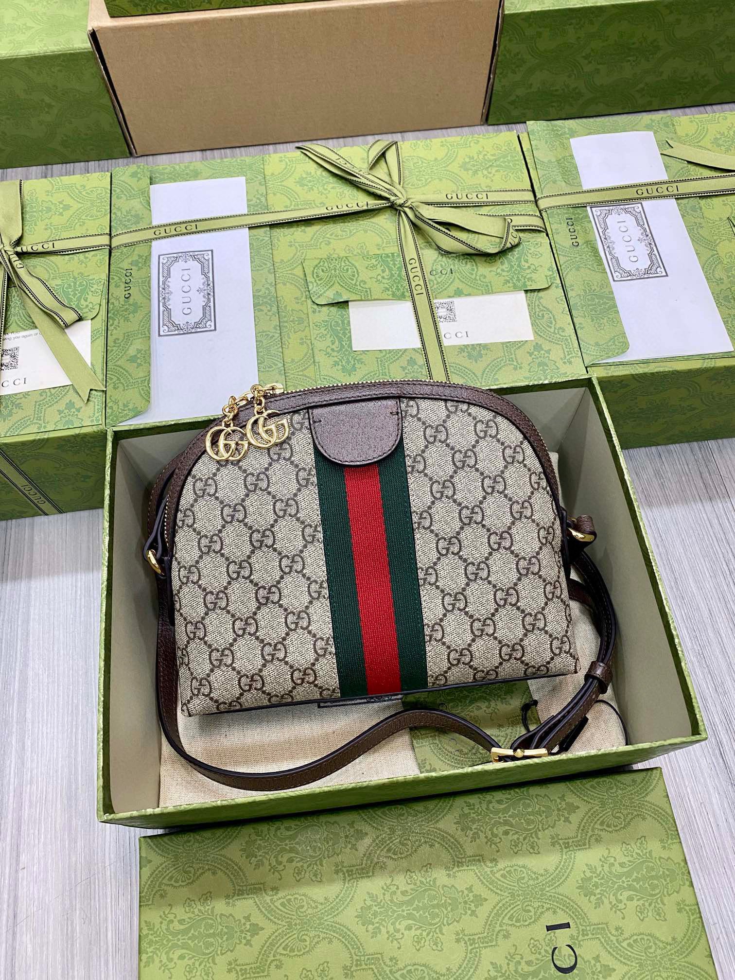 Gucci Outlet Leather Handbag Beige #125 - Image 3