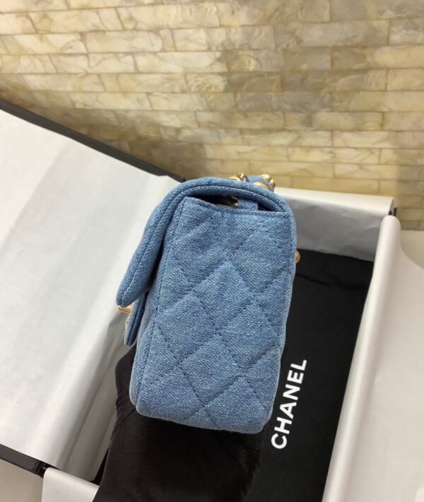 Chanel Pearl Crush Flap Bag - Denim Sky Blue - Image 5