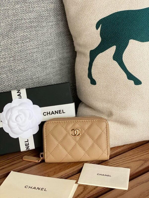 Chanel Classic Zip Coin Purse - Beige/Golden