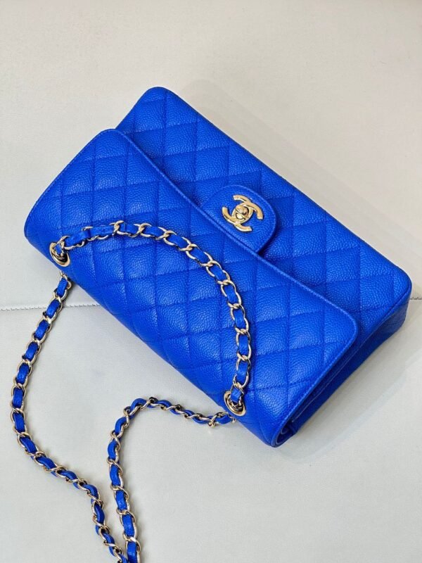 Chanel Blue Leather Classic Flap Bag - Image 6