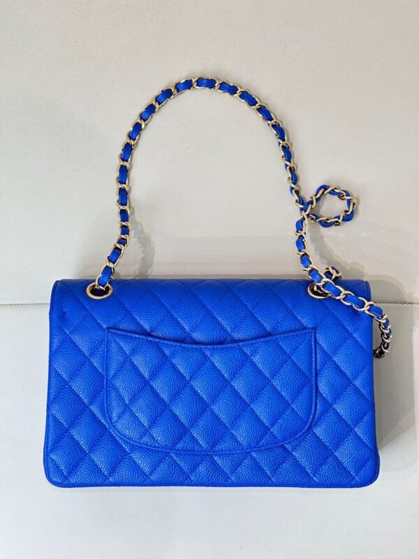 Chanel Blue Leather Classic Flap Bag - Image 7