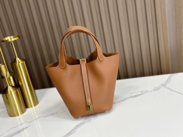 Hermes Brown Leather Picotin Lock PM Handbag