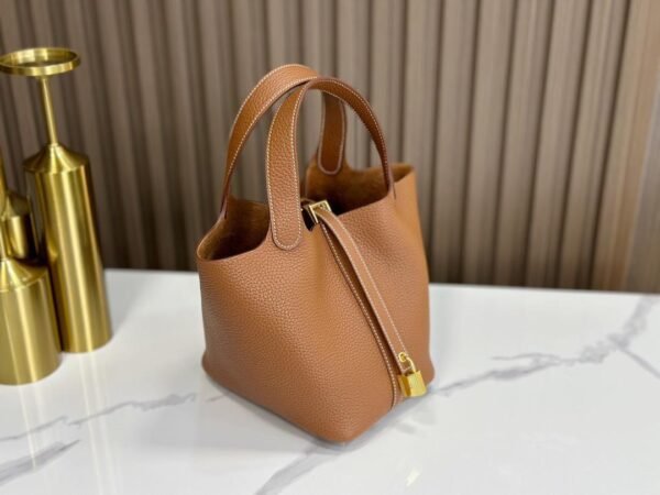 Hermes Brown Leather Picotin Lock PM Handbag - Image 2