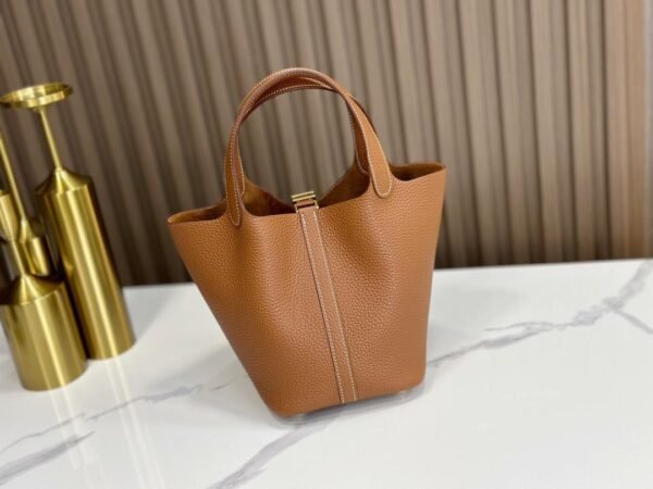 Hermes Brown Leather Picotin Lock PM Handbag - Image 3