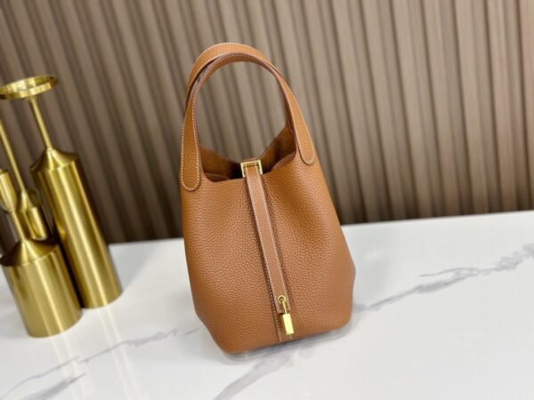Hermes Brown Leather Picotin Lock PM Handbag - Image 4
