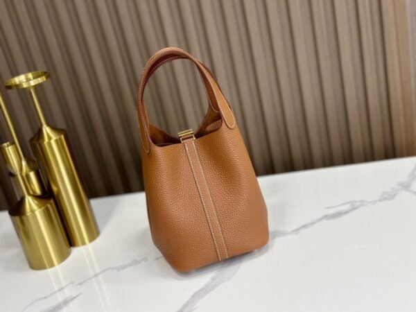 Hermes Brown Leather Picotin Lock PM Handbag - Image 6