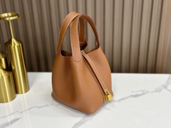 Hermes Brown Leather Picotin Lock PM Handbag - Image 7