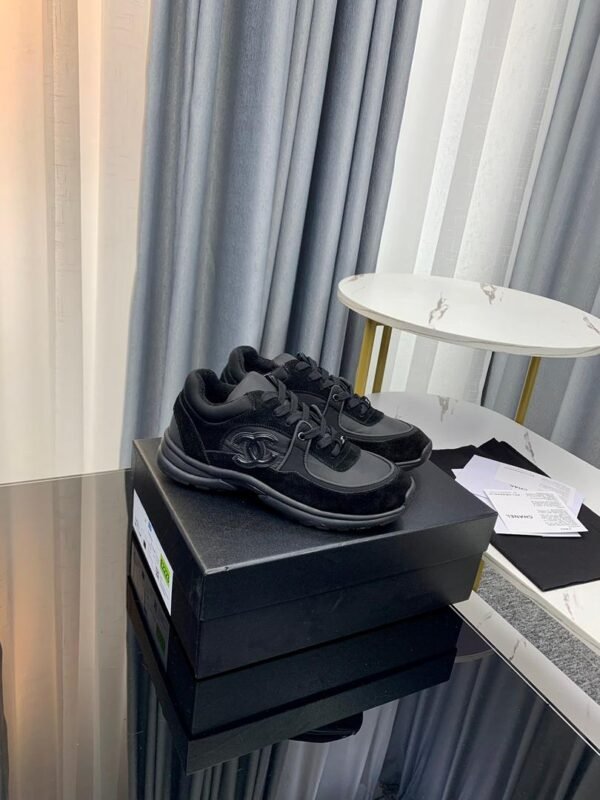 Chanel Black CC Trainer Sneakers - Image 7