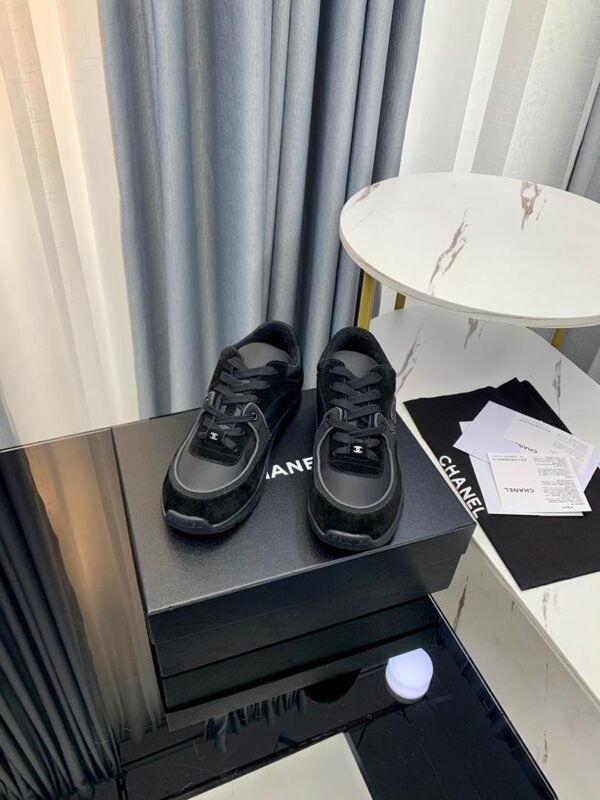 Chanel Black CC Trainer Sneakers - Image 2