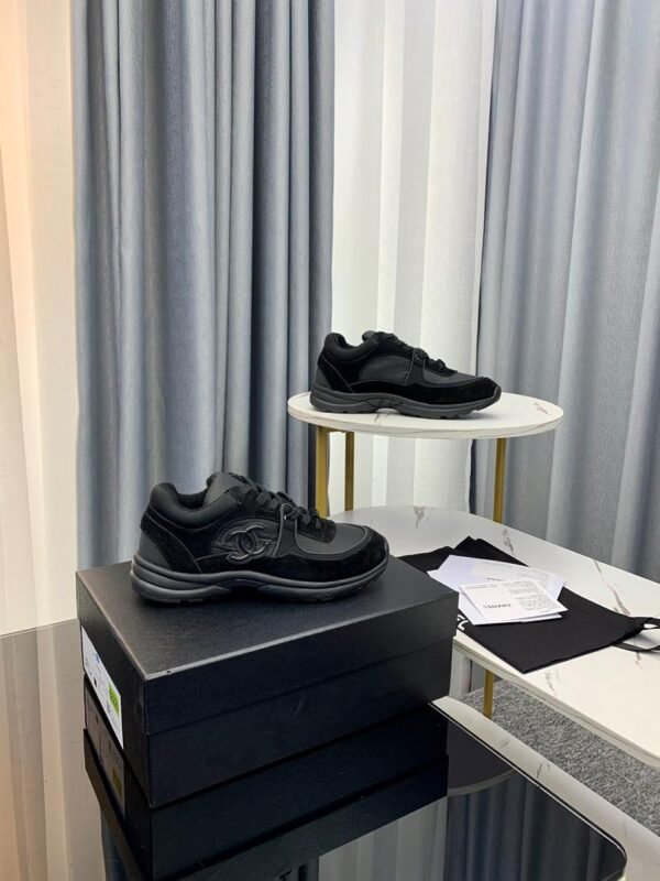 Chanel Black CC Trainer Sneakers - Image 3