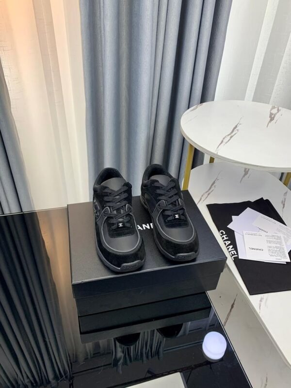 Chanel Black CC Trainer Sneakers