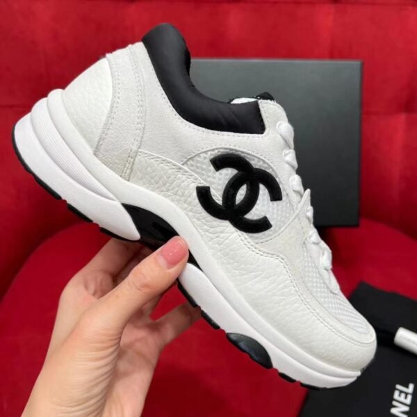 Chanel Black/White CC Logo Runner Trainer Sneakers - Image 2