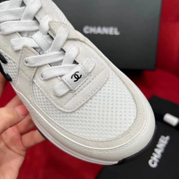 Chanel Black/White CC Logo Runner Trainer Sneakers - Image 4