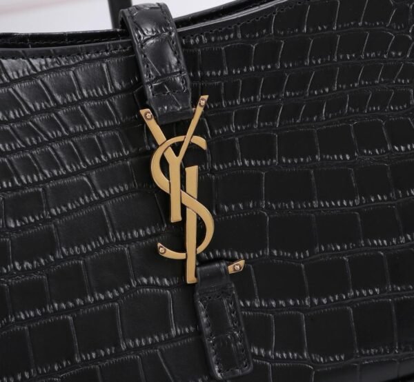 Yves Saint Laurent Black Crocodile Shoulder Bag - Image 7
