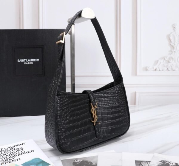Yves Saint Laurent Black Crocodile Shoulder Bag - Image 2