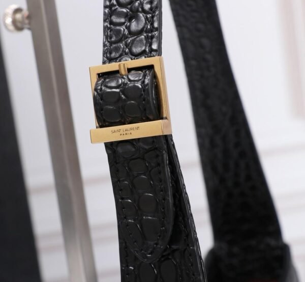Yves Saint Laurent Black Crocodile Shoulder Bag - Image 6
