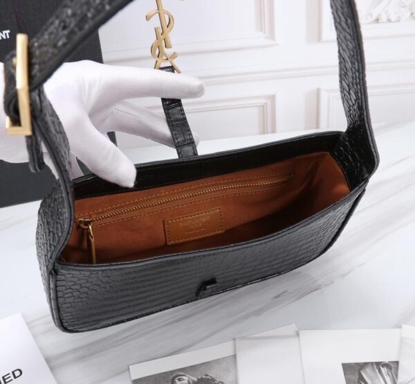Yves Saint Laurent Black Crocodile Shoulder Bag - Image 3