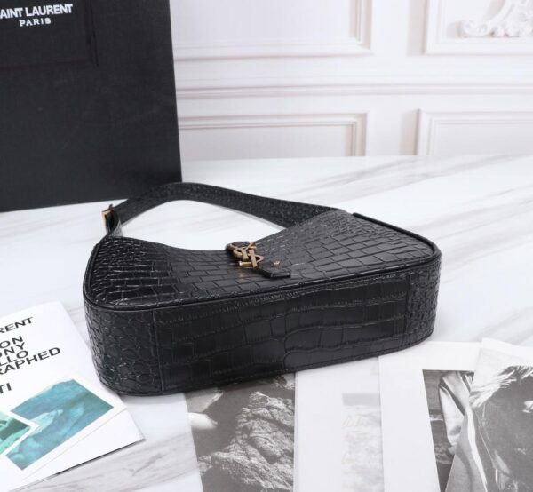 Yves Saint Laurent Black Crocodile Shoulder Bag - Image 8