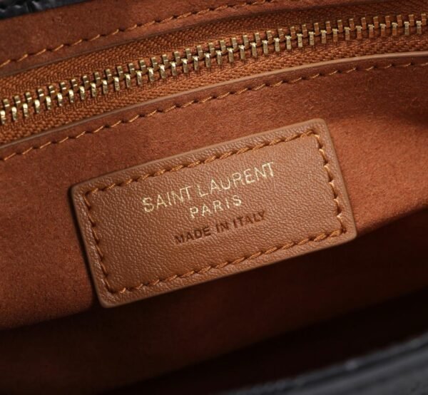 Yves Saint Laurent Black Crocodile Shoulder Bag - Image 9