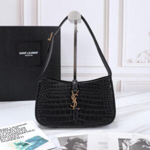 Yves Saint Laurent Black Crocodile Shoulder Bag
