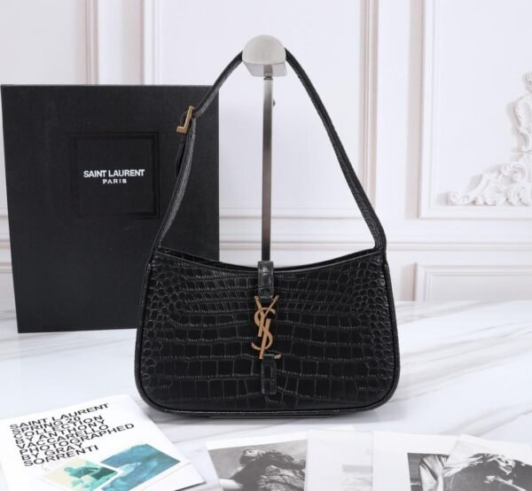 Yves Saint Laurent Black Crocodile Shoulder Bag